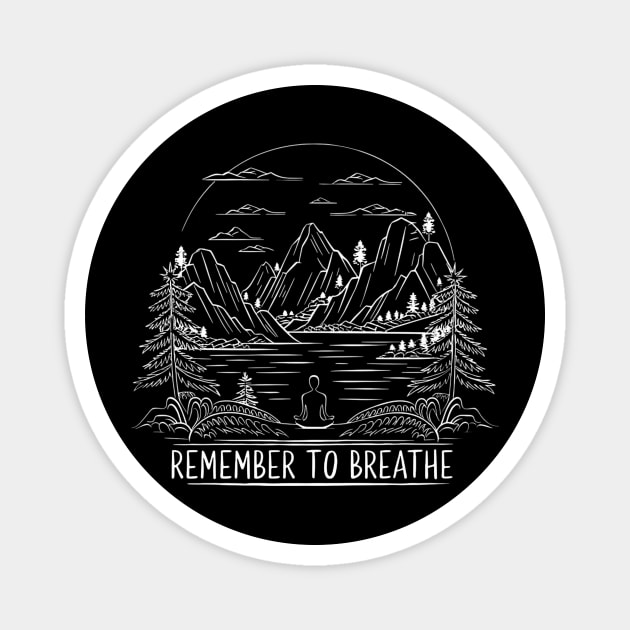 Remember to Breathe (Dark) Magnet by Pete the Cat Guy